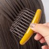 3 Pieces Luxury Fashion 10 Teeth Hair Side Combs French Comb Glossy Series Side Hair Combs Curved Hair Clip Combs Hair Accessory for Women and Girls, Glossy Orange, Glossy Gray, Glossy Pink