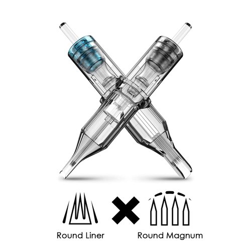 Wormhole Tattoo Cartridge Needles, 20pcs Mixed Cartridge Needles 1203RL 1205RL 1205RM 1207RM Tattoo Cartridges Disposable Tattoo Needle Cartridge Tattoo Needles Cartridge Needles for Tattoo Artist