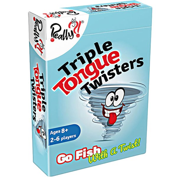Really?! Triple Tongue Twisters - Go Fish with A Twist, Hilarious Family Party Speech & Memory Card Game, Ages 8+