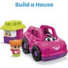 Mega BLOKS First Builders Toddler Building Blocks Toy Set, Catie Convertible with 6 Pieces and Storage, 1 Figure, Pink, Ages 1+ Years
