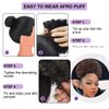 MISSSPECIAL Afro Puff Drawstring Ponytail Extension for Black Women 9A Synthetic Afro Puff Ponytail for Natural Hair, Clip On Kinky Drawstring Ponytail Hair Bun (1B#, Afro Puff Medium Size)