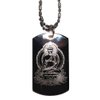 Buddha Sitting on Lotus Leaf Buddhism Religous Symbol Logo - Military Dog Tag Luggage Tag Key Chain Metal Chain Necklace