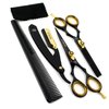 Kutting Edge - Hair Scissors Professional Hair Cutting Scissors Kit Thinning Shears - Hairdressing Scissors Set - Barber Scissors Black 6.0"