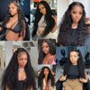 Ijowa Deep Wave Lace Front Wigs Human Hair 13x4 HD Transparent Lace Frontal Wigs for Women Human Hair Wet and Wavy Lace Front Wigs Pre Plucked with Baby Hair 180% Density Natural Black Color 24inch