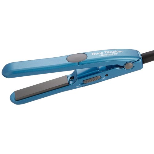 BaBylissPRO Nano Titanium Mini Flat Iron Hair Straightener, 0.5" Hair Straightener Iron for Touch Ups & All Hair Types, Perfect for Travel