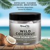 Body Scrub Exfoliator - 12oz COCONUT Sugar scrub cubes w/Mango Butter & Shea butter- Ultra Hydrating & Moisturizing - Natural & Organic for all body exfoliation- For hands, arms legs, elbow & foot