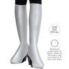 Skeleteen White Costume Boot Covers - Groovy Disco White Fabric 70s Hippie Fake Boots for Women and Girls Costumes