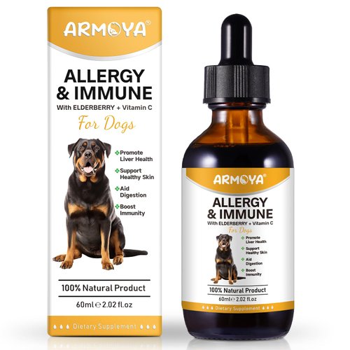 asusxcli Allergy Relief Drops for Dogs,Allergy and Immune,Immune Support Supplement,Dog Supplement,Natural Pet Supplement for Dog Allergy Relief with Turmeric & Milk Thistle