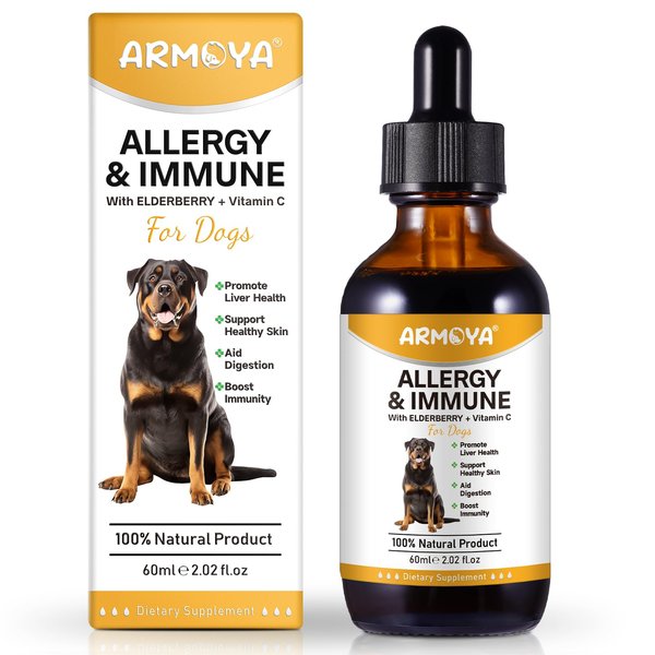 asusxcli Allergy Relief Drops for Dogs,Allergy and Immune,Immune Support Supplement,Dog Supplement,Natural Pet Supplement for Dog Allergy Relief with Turmeric & Milk Thistle