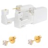 CHUANCI Pair Disposable Sterile Ear Piercing Unit Cartilage Tragus Helix Piercing Gun NO Pain Piercer Tool Machine Kit Stud Choose Design (Pair 404,Gold Round Clear Zircon)
