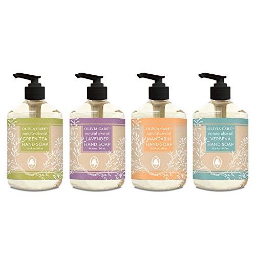 Olivia Care Liquid hand Soap 4-Pack | Infused with Olive Oil - 1 of Each