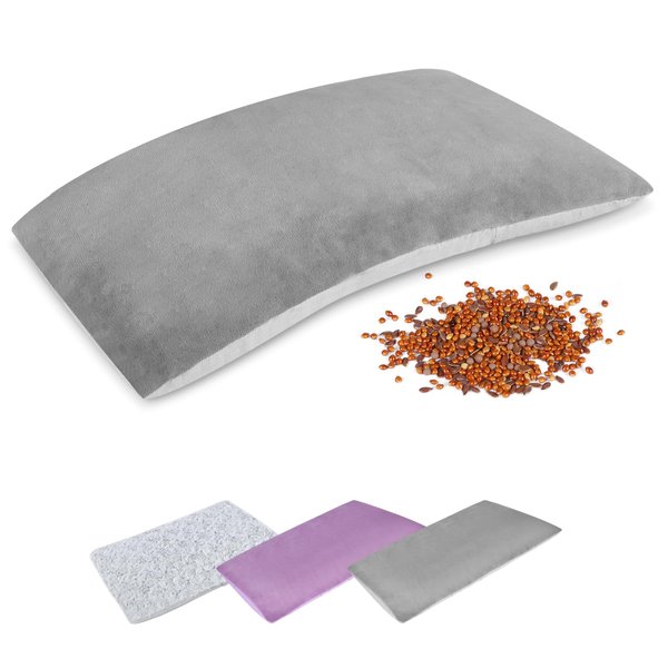 SuzziPad Microwave Heating Pad for Pain Relief Washable Cover, 7x12 Multipurpose Heating Pad Microwavable for Shoulder, Belly, Elbow, Knee, Moist Heat Pack for Cramps, Sore Muscle, Grey