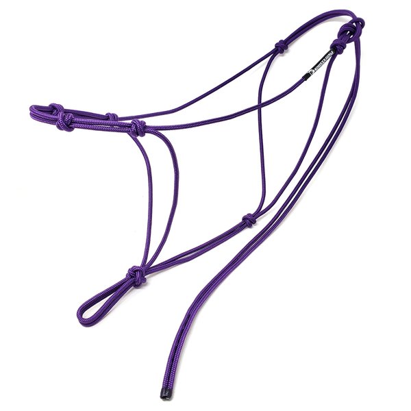 Knotty Girlz 4 Knot Horse Rope Training Halter - 3/16" (5mm) Very Thin! Stiff Polyester Halter Rope (Purple, Standard)