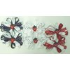 Sj.163, Set of Six Multicolor Polka Dot Ribbon Hair Bow Clip on French Barrette for Teens and Women