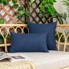Kevin Textile Pack of 2 Decorative Outdoor Waterproof Throw Pillow Covers Checkered Pillowcases Classic Cushion Cases for Patio Couch Bench 18 x 18 Inch Blue