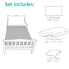 Biloban 3-Piece Toddler Sheet Set Microfiber, Toddler Bedding Set Includes Crib Mattress Sheet, Flat Sheet and Envelope Pillowcase, Silky Soft, Breathable and Lightweight, Grey