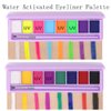 Yeweian 2 Pcs Water Activated Eyeliner Palette Liquid Eyeliner Colorful Set Hydra Graphic Eyeliner Makeup, Neon Face Paint Glow UV Black White Red Body Paint Rainbow Eyeliner(01+02)