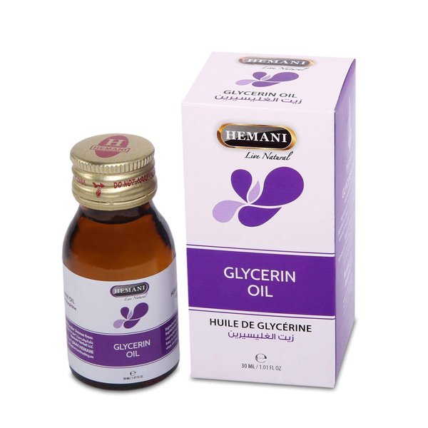 Hemani Food Grade Glycerin Oil (30mL/1OZ) - Pure, Vegan, Non-GMO Glycerine Liquid for Skin, Hair, Culinary & Cosmetic Use - Natural Moisturizer