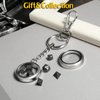 Mini DND Dice,DNDND 6mm Metal Dice Set with Kyechain Silver Stailess Steel Case and Gorgeous Gift Box for Dungeons and Dragon D&D Game (Iron with Silver Case)