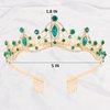 Didder Gold Green Princess Crown Birthday Tiara Prom Queen Tiaras and Crowns for Women and Girls Bridal Wedding Headband with Combs Halloween Costume Hair Accessories