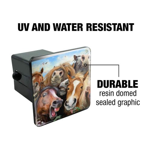 GRAPHICS & MORE Horses Selfie Tow Trailer Hitch Cover Plug Insert