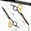 Professional Hair Cutting Shears Set,6 Inch Barber hair Cutting Scissors Thinning Shears Sharp Blades Hairdresser Haircut For Women/Men/kids 420c Stainless Steel Rainbow Color (Gold)