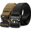 FAIRWIN Men's Tactical Belt, 2 Pack 1.5 Inch Military Tactical Belts for Men - Work Tool Belt (Black+Tan, Waist 30"-36")