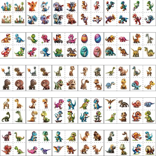 120 Styles Temporary Tattoos Kids Dinosaur Party Favors Stickers for Boys Girls Birthday Gift