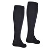 NuVein Men's Compression Socks, 15-20 mmHg Support, Dress Trouser Style, Over Calf Knee High, Black, Medium