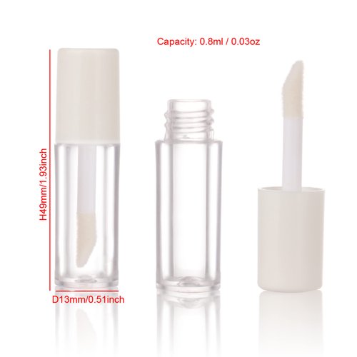 COSIDEA 26pcs Empty White 0.8ml mini lip gloss tubes Sample size lipgloss containers for sample sack lip oil DIY
