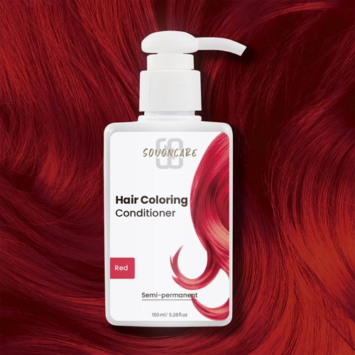 SOVONCARE Red Hair Color Depositing Conditioner, Semi Permanent Hair Color Conditioner for Colored Hair 5.28 OZ, Hair Dye Conditioner Results in 10 Mins, Haircare Color Cruelty-Free