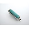 Generic Small turquoise blue stone silver metal alligator hair clip fine thin hair (Size: 1.25)