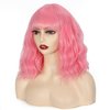 Mesisille Party Wig Bob Wigs Synthetic Hair Bob Cut Wig Cosplay Wig for Everyone Colorful Costume Wigs For Concert Halloween Costume Pink Bobo Wig (Pink) …