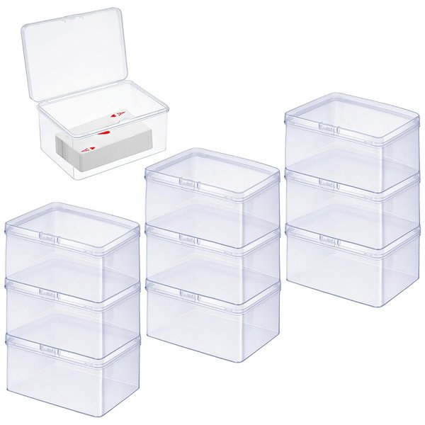 JOUTYFOR 14 Pcs Playing Card Case Clear Playing Card Box Playing Deck Card Storage Box Card Deck Holder Card Organizer Compatible with MTG/TCG Baseball Sports Cards, 4.33 x 2.95 x 2.17 Inch