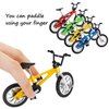 Gejoy 12 Pieces Finger Bikes Mini BMX Bike Mini Bicycle Toy Miniature Bike Figurine for Kids Adults Christmas Birthday Party Gifts Collections Decoration(Vintage Color)