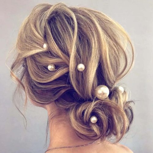 Yheakne Wedding Pearl Hair Pins Gold Pearl Hairpins Decorative Hair Pins Heapieces Decorative Bobby Pin Bridal Hair Accessories for Bride and Bridesmaid 9Pcs (Gold)
