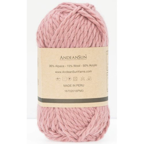 (3 Small Gorgeous Skeins) Alpaca Yarn Blend Umayo [165 Yards Total] Pink Mauve, 5 Bulky