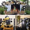PartyWoo Gold and Black Balloons, 60 pcs Black Balloons, White Balloons, Black Marble Balloons, Gold Metallic Balloons, Gold Confetti Balloons for Great Gatsby Party, Hollywood Party, 1920 Party Decor