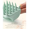 YANIBEST Hair Massager Shampoo Brush, Scalp Scrubber with Soft Silicone Bristles, Hair Brush for Hair Growth Scalp Brush & Scalp Exfoliator Wet Dry Hair Brush for Scalp Care, Green