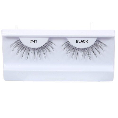10 Pairs 100% Human Hair False Eyelashes Natural Black # 41
