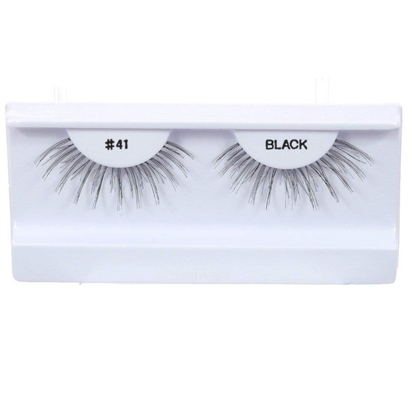 10 Pairs 100% Human Hair False Eyelashes Natural Black # 41
