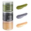 Bisou Bisou Bisou Turmeric Clay, Dead Sea Mud & Charcoal Gel Face Mask Trio With Applicator, Deep cleansing Clay and Mask Applicator, Facial Therapy PH Balanced Hypo-allergenic (3 Sets Mud Mask)