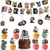 38Pcs Demon Slayers Birthday Party Supplies Pack Includes Birthday banner,Cake topper,Cupcake topper,spiral for the Demon Slayers Birthday Party Decorations