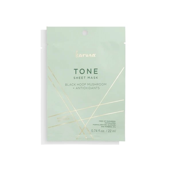 Karuna Skin - TONE Facial Mask for Well-Toned, Moisturized & Balanced Skin, Age-Defying Facial Skin Care Products, Hydrating Face Masks with Black Hoof Mushroom & Antioxidants, 0.74 fl. oz./22 ml