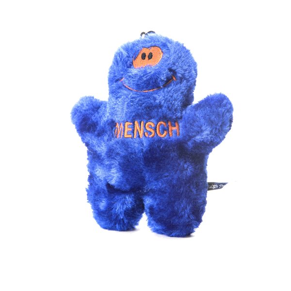 Copa Judaica Chewish Treat Mensch Squeaker Plush Dog Toy, 5 by 6-Inch, Blue