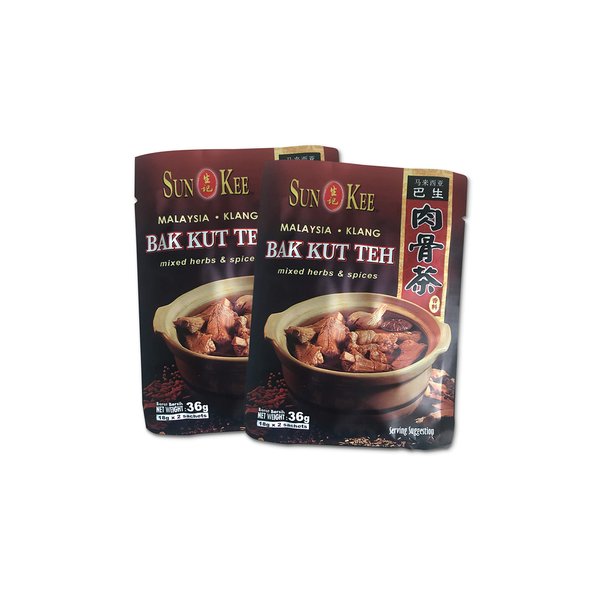 (2) Pack Sun Kee Bak Kut Teh Malaysia Klang Mixed Herbs and Spices (18g x 4)