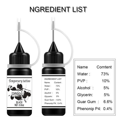 Comdoit Temporary Tattoos Kit, Semi Permanent Tattoos Jagua Gel Freehand Ink DIY Tattoos Fake Freckles 42 Pcs Tattoos Stencils Temp Tattoos for Women Kids Men Body Art Markers (4 Bottles)