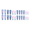 Pikabows Press On Nails Extra Long Matte Coffin Black Dark Ombre Evil Eye Alien Halloween Fake Nails Acrylic False Nail Tips Kit Glue on Nails for Women