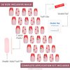 Glamnetic x Hello Kitty® and Friends Press On Nails - Hello Kitty® Red | Red French Tip Short Coffin Graphic Nails in a Glossy Finish | 15 Sizes - 30 Nail Kit with Glue