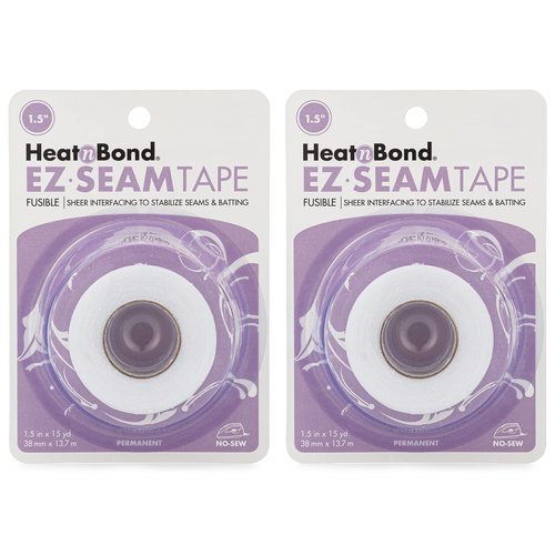 HeatnBond EZ Seam Fusible Sheer Tape for Quilt Batting and Seams, 1.5" x 15 Yards, White, 2 Pack